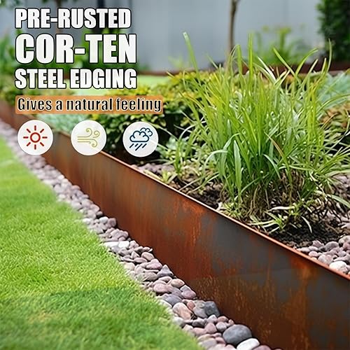 Miniatura 10 de Bordes de acero para césped, bordes metálicos para jardines, borde de jardín flexible, borde de acero galvanizado flexible, borde de metal para