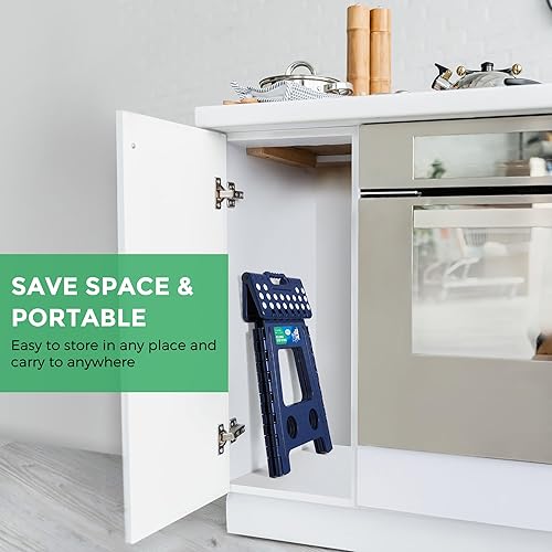 Miniatura 165 de Dyforce Taburete plegable de 9 pulgadas, taburete para niños, taburetes resistentes para adultos, taburetes de pie compactos, taburetes ligeros para