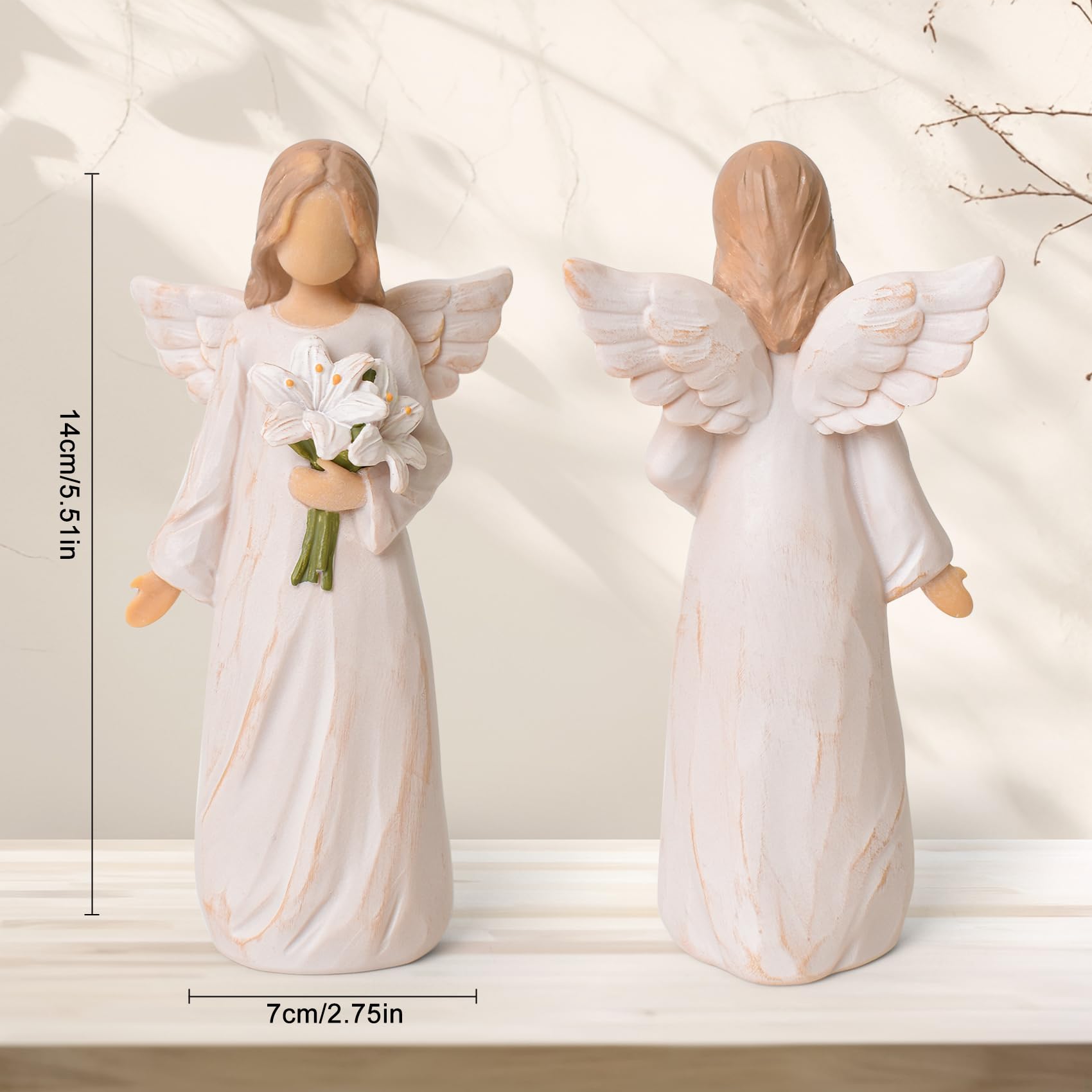 Lnrkai Trauergeschenk für Verlust, Beileidsgeschenke für den Verlust Eines Geliebten Menschen, Gedenkgeschenke, Geformte Handbemalte Lilienstatue für Beileidsgeschenk