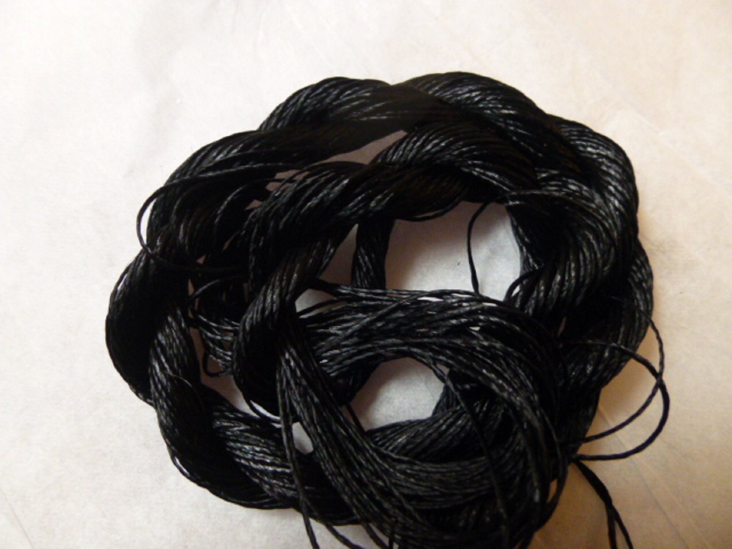 Kumihimo Japanese Jewelry Braiding 1 mm Satin Nylon Black Cord String Yarn