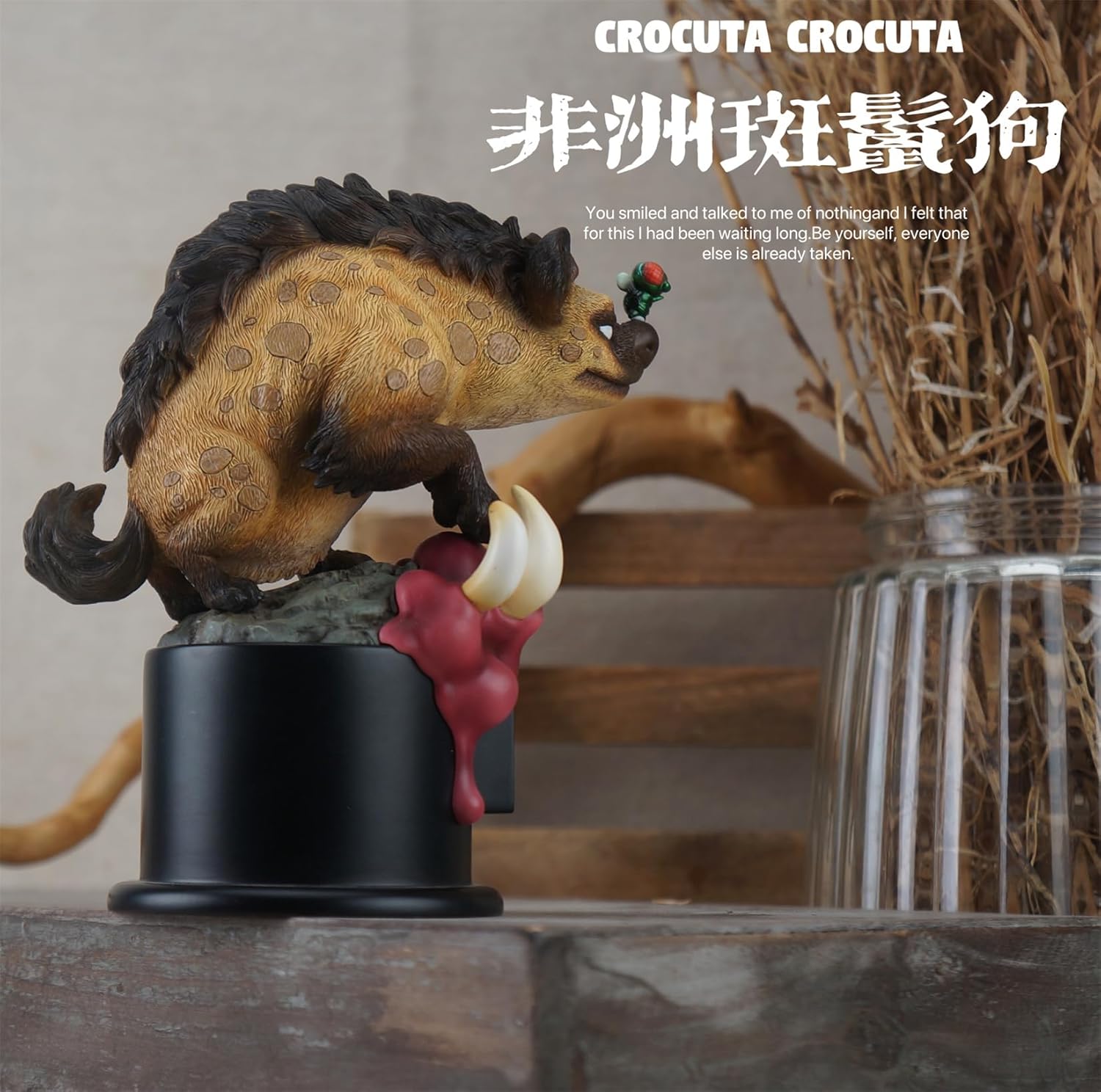 Hyena Figurine Spotted Hyaena Decorative Wildlife Animal Sculpture Collectible