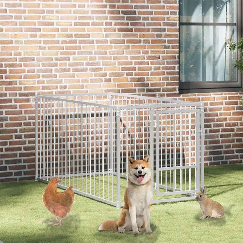 vidaXL Perrera de Exterior Animales Mascotas Perros Jaulas Cercados Casetas Casa Jardín Estructura Ejercicios Actividades Aire Libre 100x200 cm