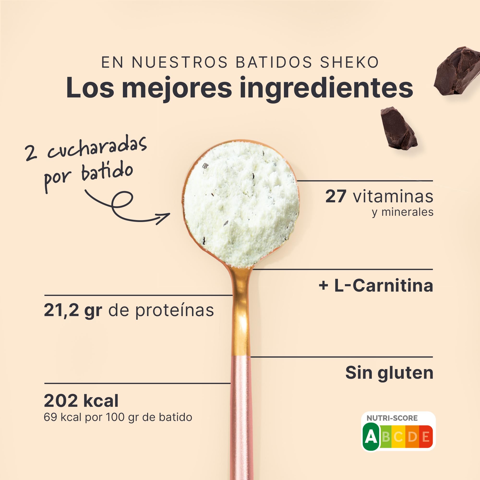SHEKO Batido Sustitutivo | Stracciatella | Adelgazar y Control de Peso | 21 Raciones | Rico en Proteína y Saciante (378 g) | Bajo en Carbohidratos| Preparación Rápida, Saludable y Sin Grumos