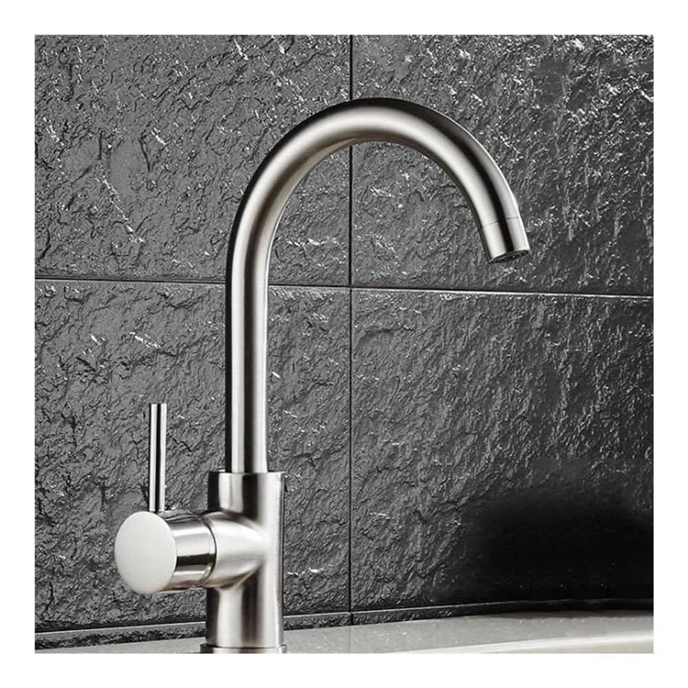 Blyqxs Nickel Kitchen Faucets Black Color Rotating Copper Kitchen Sink Faucet Hot And Cold Water Vegetables Kitchen Mixer Tap Xt-72(Nickel)