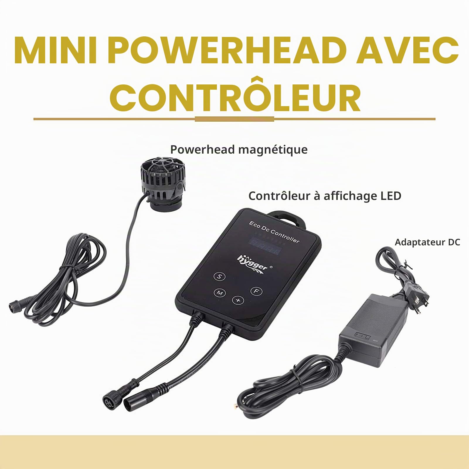 hygger Mini Pompe à Vagues pour Aquarium, Pompe de Brassage Magnétique DC avec Contrôleur à Affichage LED, Aquarium Water Pump, Pompe de Circulation d'Eau d' de 6000 L/H, Pour l'eau Douce et Salée