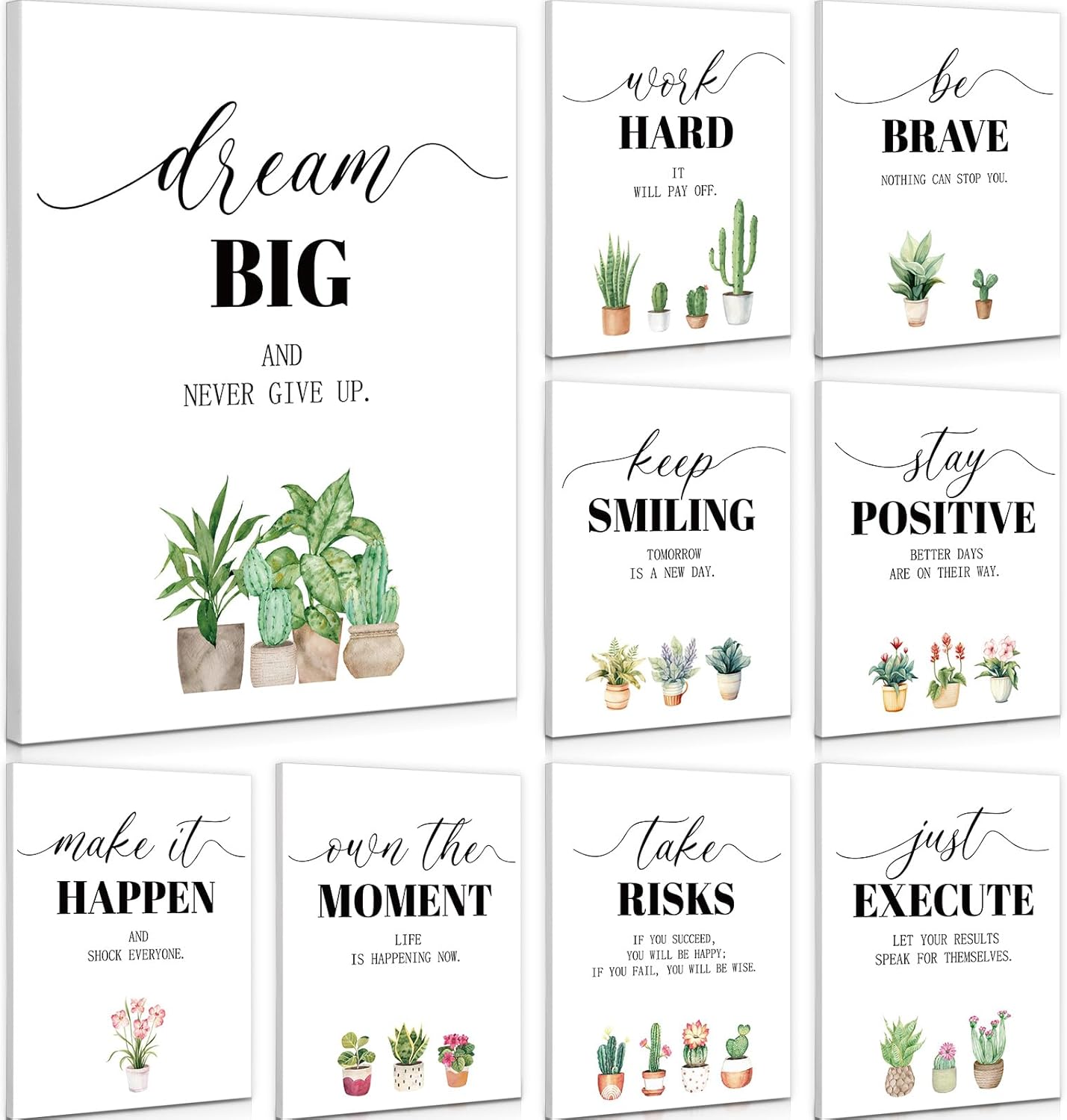Humyoun 9 Pcs Framed Inspirational Wall Art Motivational