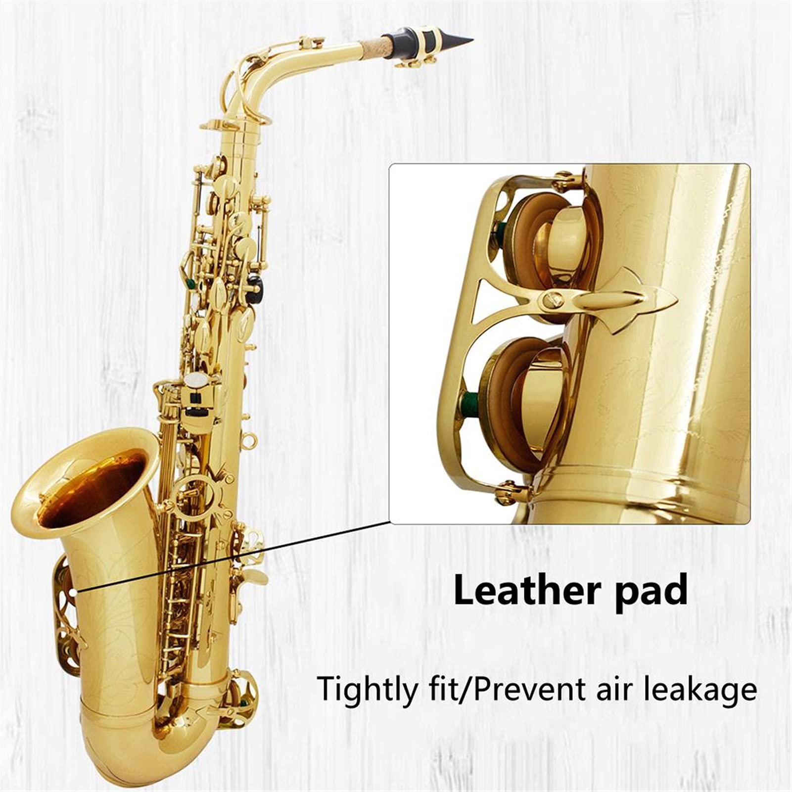Embouchure de Saxophone Set 5 en 1 ABS avec Capuchon Boucle en Métal