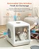 Secadora Automática para Mascotas de 70L para Gatos y Perros Pequeños (hasta 28 lbs) — Flujo de Aire Suave en 6 Lados, 4 Modos Rápidos (Largo/Corto/Confort/Anti-Estrés), Puerta de Apertura Automática, Ultra Silenciosa, Colector de Pelo Fácil de Limpiar 5