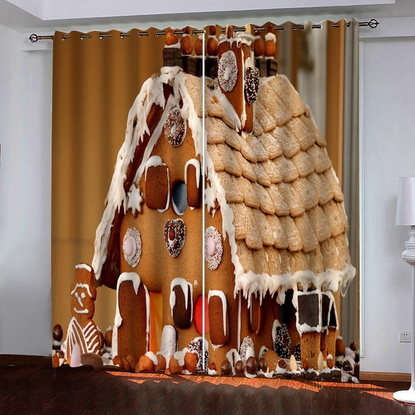 Tende Termiche Dolce Casa di Natale, Tenda Isolante Oscurante per Cameretta Bambini, 214x183CM