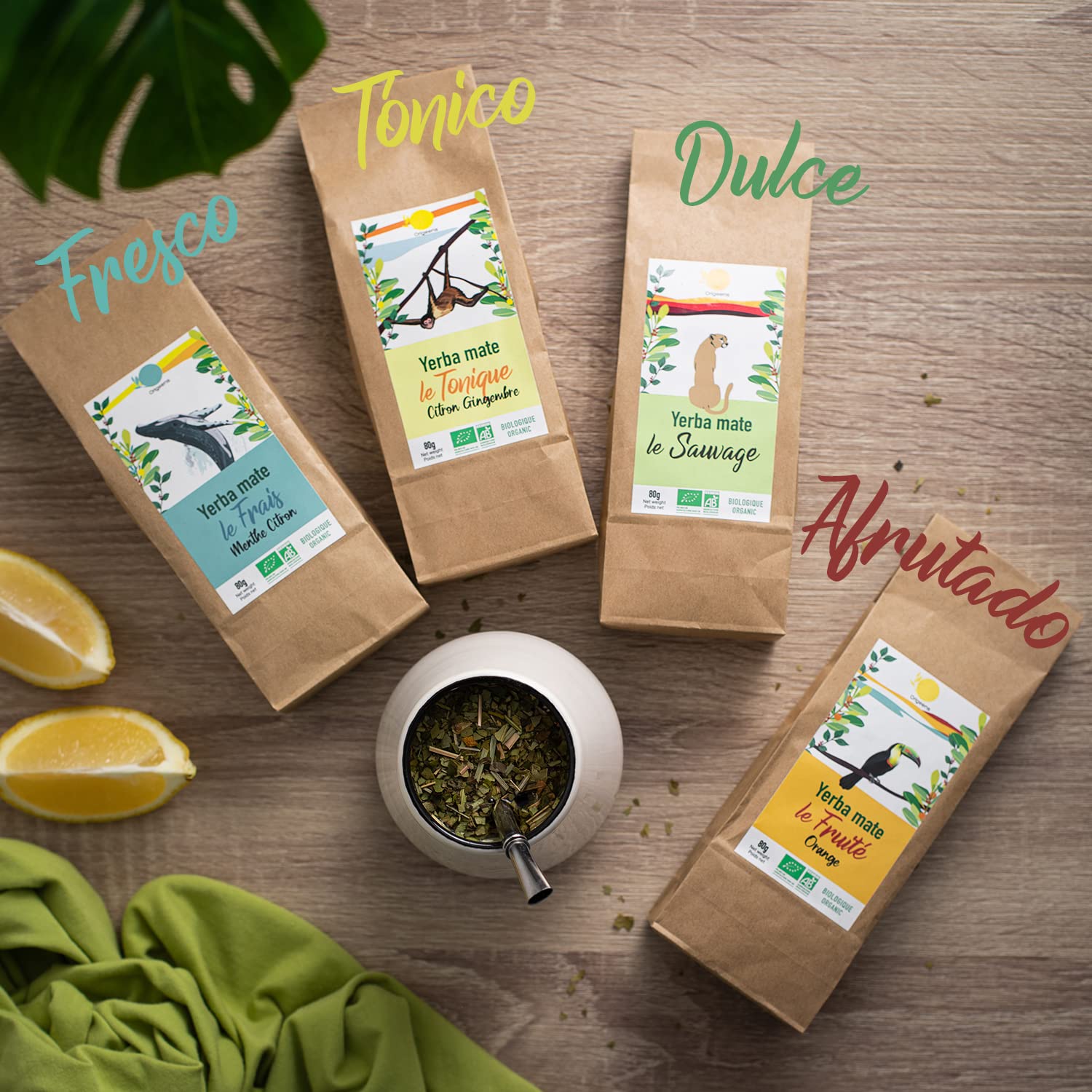 ORIGEENS CAJA MATE ECOLOGICO X 4 | Yerba Mate ecológico 4x80gr | Set mate, idea regalo