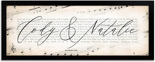 Miniatura 4 de Impresiones personales  Letras de canciones artísticas personalizadas  Regalo personalizado para el día de San Valentín con tus nombres y letras de