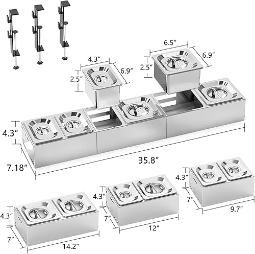 Miniatura 5 de Mesa de carrito de horno de pizza y estación de cobertura para Ooni KodaKaruFyra 16 y 12, carrito de cocina móvil grueso y ensanchado, soporte de