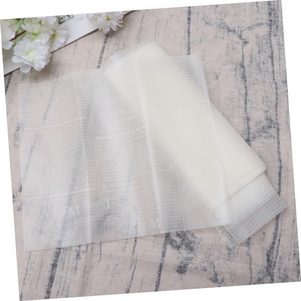 CLISPEED 50 Pack Food Grade Baking Paper Sheets Oil-proof Wrapping Paper Letter Pattern for Baking Cooking