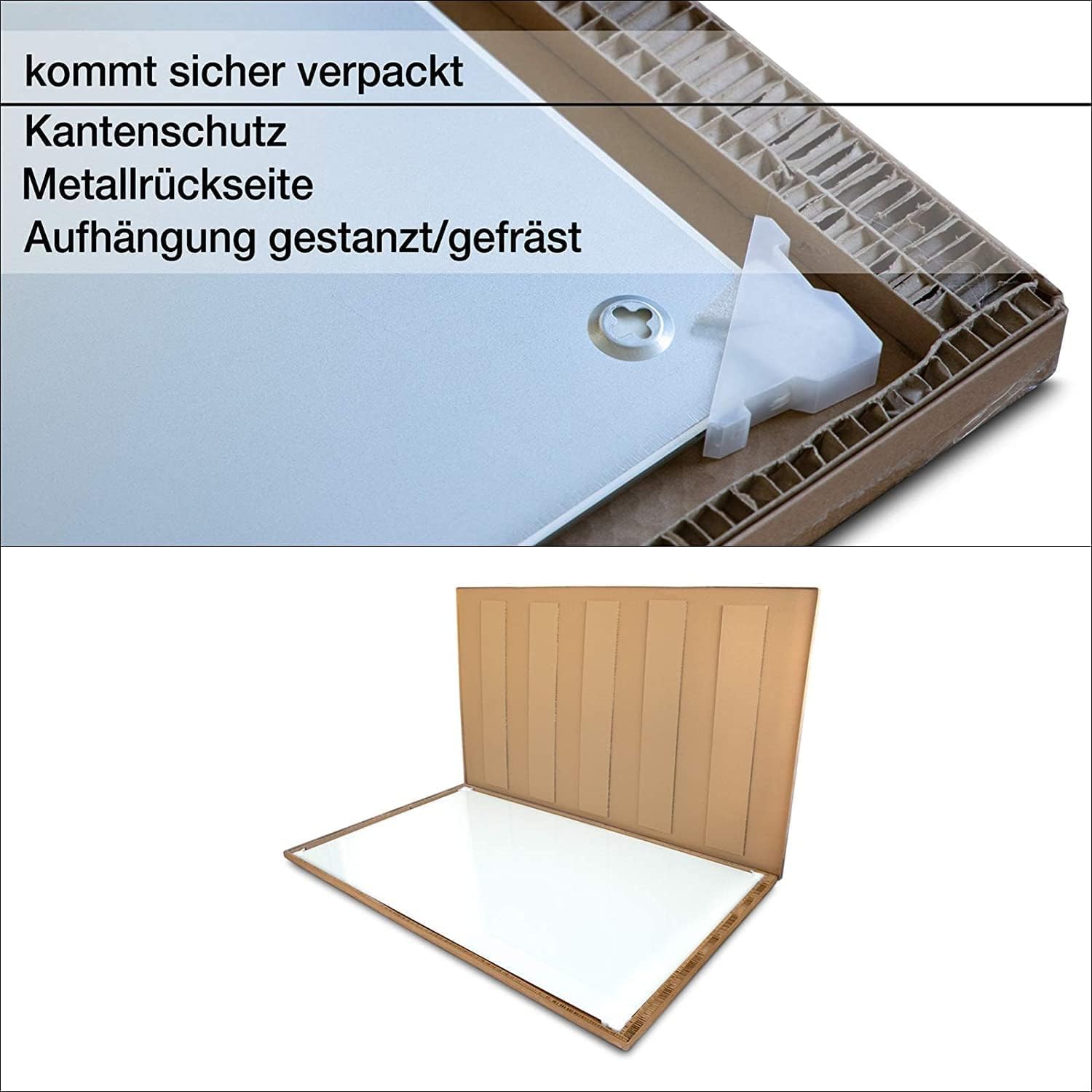 Floordirekt Glasmagnet Tafel - Pinnwand magnetisch & beschreibbar, Glas-Whiteboard inkl. 3 Magnete - Magnettafel - Schreibtafel Magnet Wand für Küche & Büro (Weiß, 60 x 90 cm)