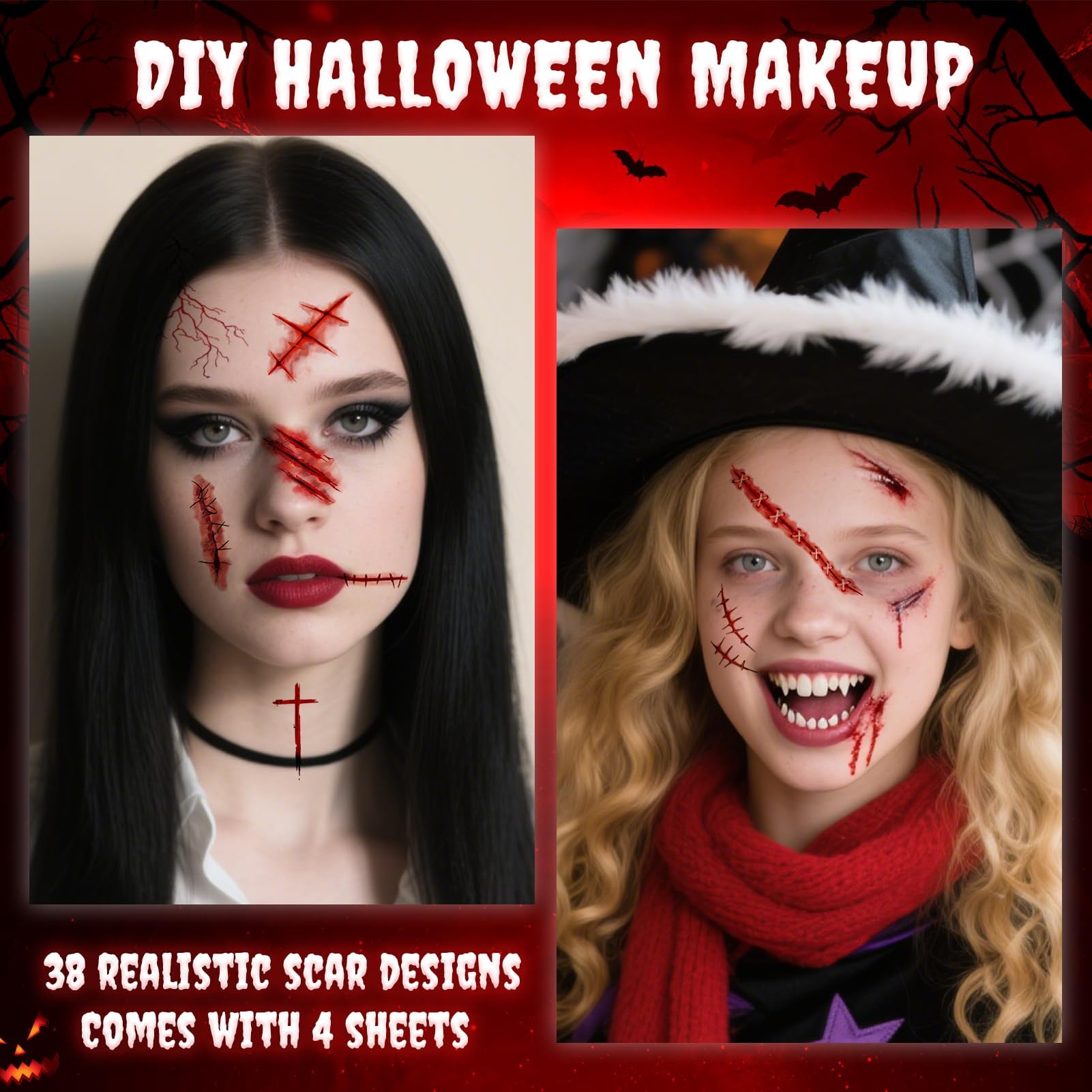 Leesgel Halloween Tattoos, Fake Blood, Cuts, Scars and Wounds Makeup Accessories - Image 4