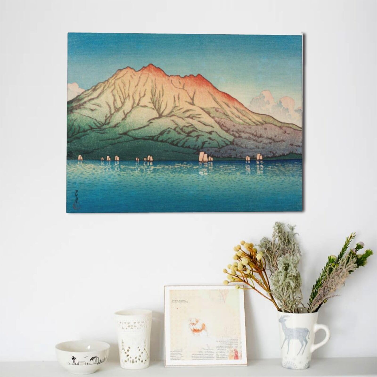 Amazon.co.jp: 川瀬巴水 鹿児島桜しま 世界の名画 アートパネル