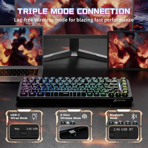 ATTACK SHARK X82PRO HE 75% Wireless Rapid Trigger Gaming Keyboard, Hall Effect Magnetic Switch Keyboard with 0.01mm RT Adjustable Actuation, 8Khz Polling Rate, Hot-Swap, RGB, for PC Gamer (Black) - 6