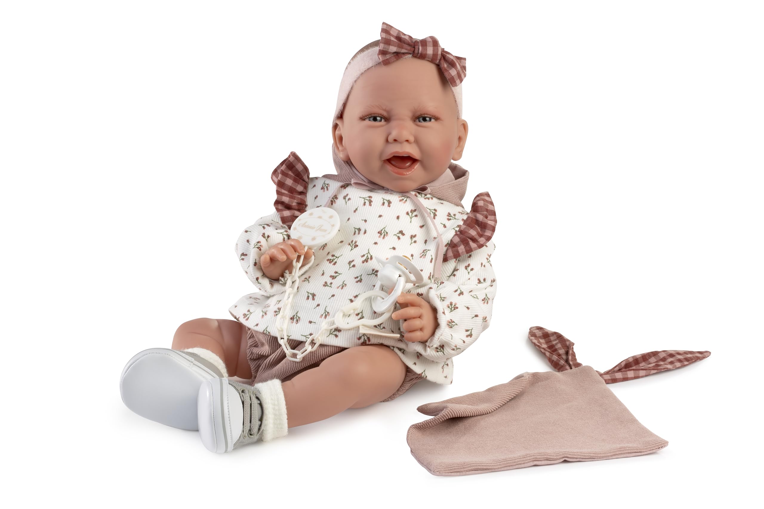 Muñecas Antonio Juan Recién Nacida Carla con Vestido Doudou, Muñeca Realista 42 cm, con Accesorios y Chupete