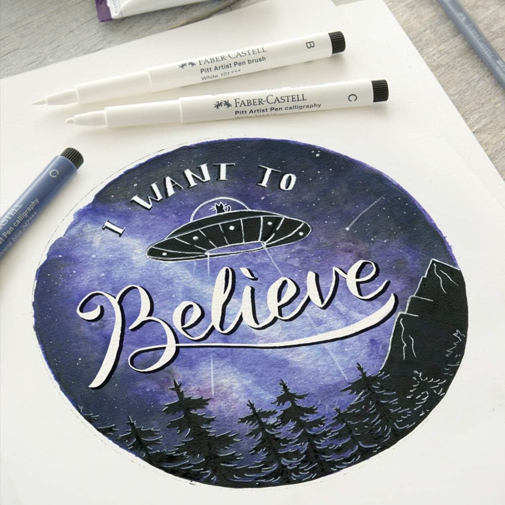 Faber Castell FC167151 PITT Artist Pen - Black/White (Pack of 4)