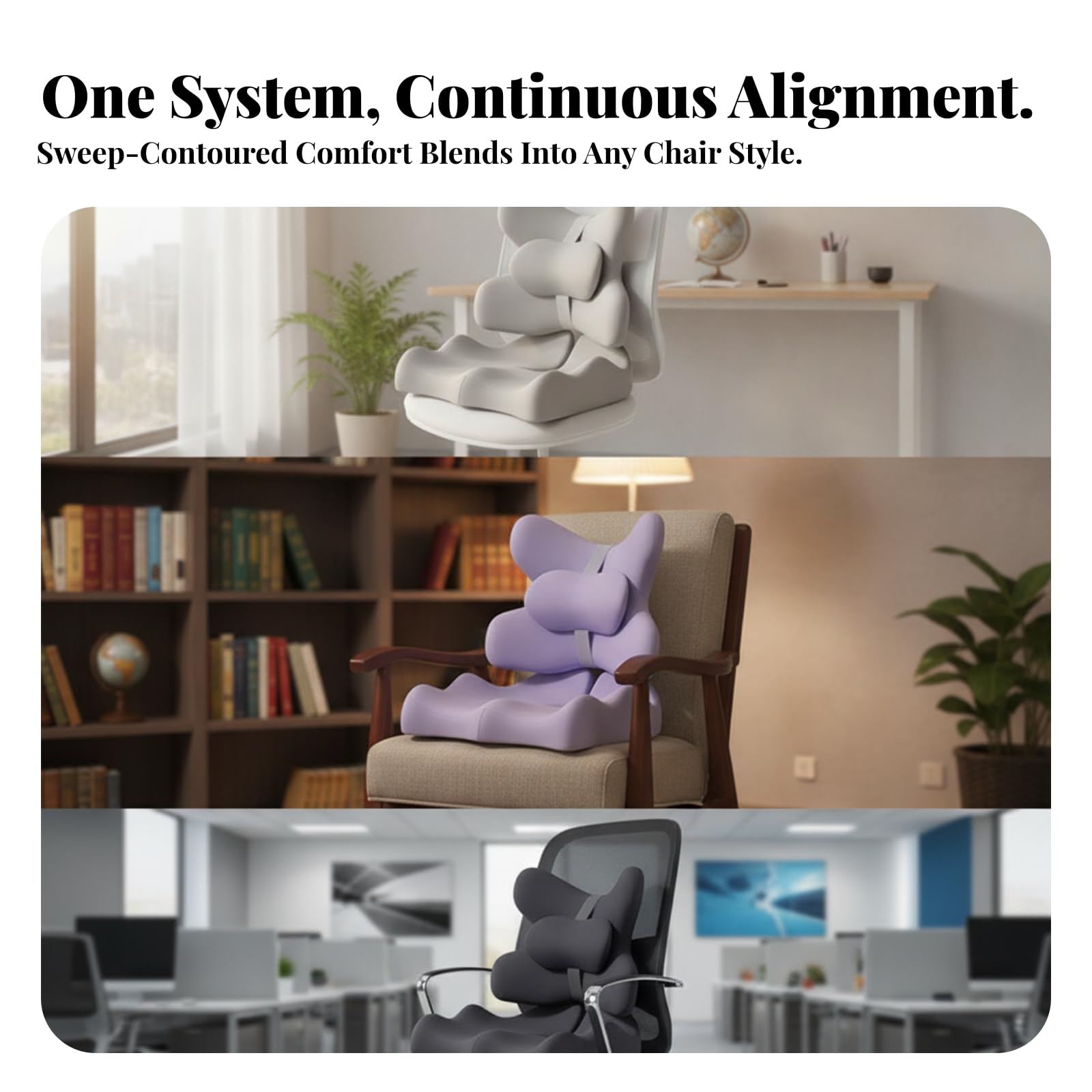 Cuscino in Memory Foam Resistente | benessere Duraturo, Cuscino per Sedile in Memory Foam, Ortopedico, Ufficio, Auto, Autisti, Studenti, Grigio Chiaro