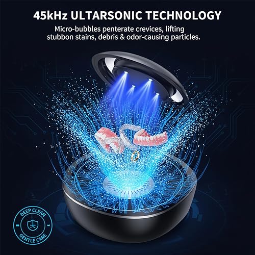 Miniatura 3 de Limpiador Ultrasónico de Retenedores Denture Dome, Limpiador de Cápsula Dental Denture Dome 45khz, Máquina Limpiadora de Retenedores Dentales UV con