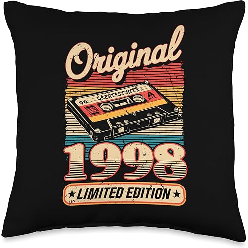 27th Birthday Retro Vintage 1998 Men Women Throw Pillow