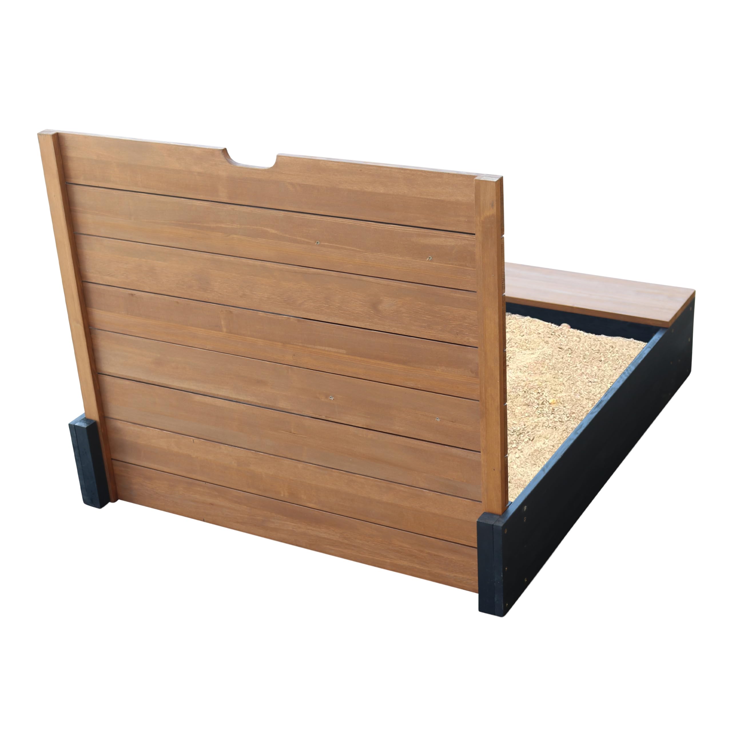 AXI | Mandy - Sabbiera con contenitore e coperchio Grigio, Marrone | Sabbiera in legno, legno di Hemlock | Facile da costruire, conservare | Da 3 anni