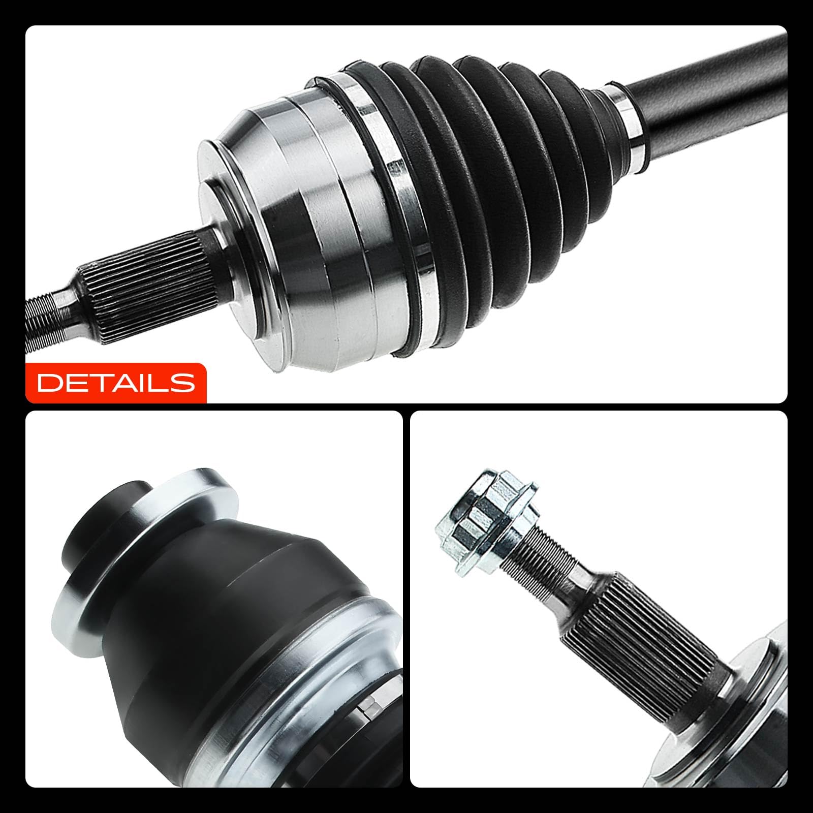 Frankberg Eje motriz Eje de transmisión sin ABS Ring Eje delantero Izquierda Compatible con M.u.l.t.i.v.a.n V 7E 7H 2003-2015 Transporter V Bus 7E 7H 2003-2015 Replace# 7H0407271AS