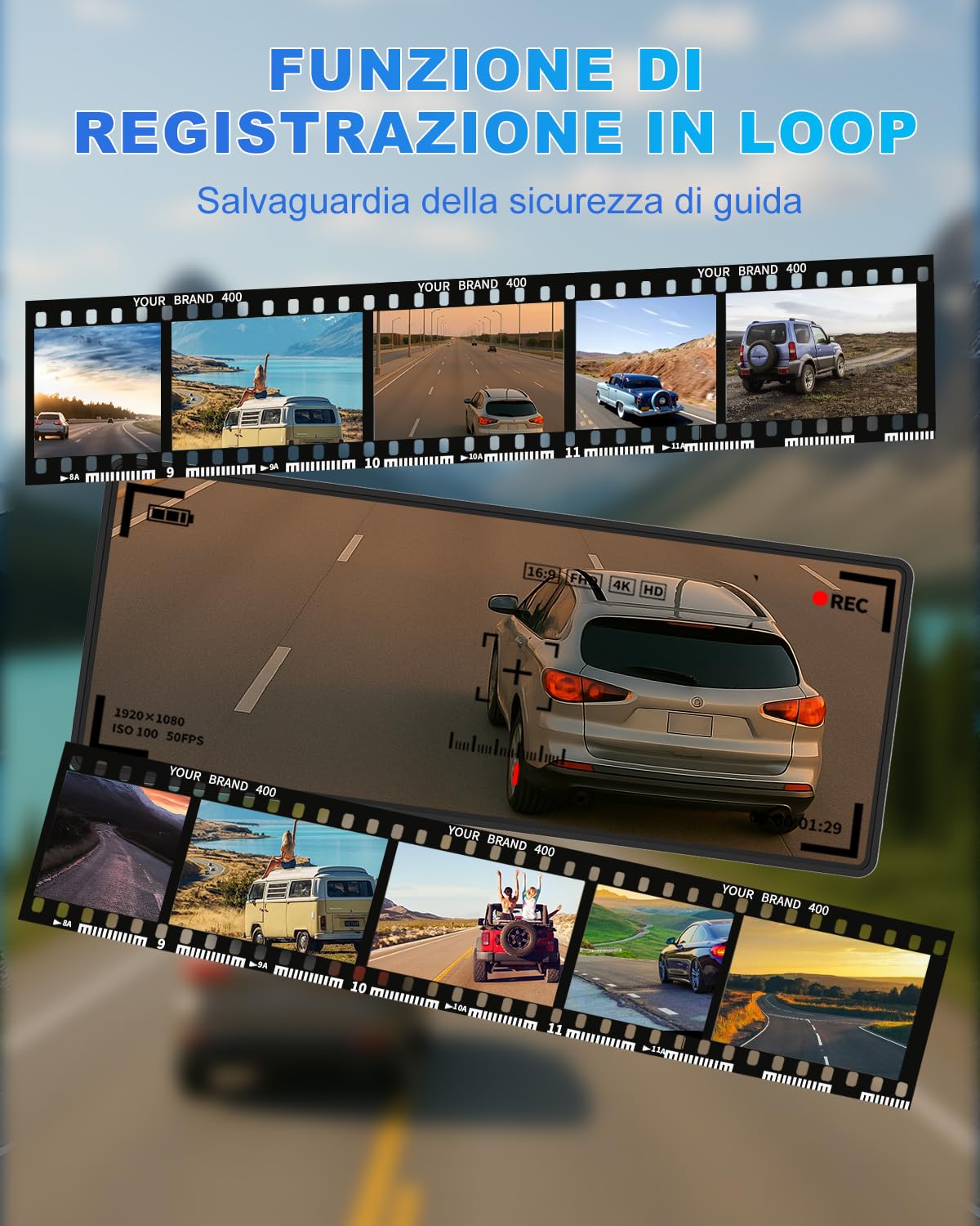 Carplay Auto, 10.26" Android Auto Wireless, Autoradio Bluetooth con Schermo con 1080P Telecamera Posteriore e Anteriore, Navigazione GPS, Audio Premium, Comando Vocale, Accendisigaro a Doppia Porta