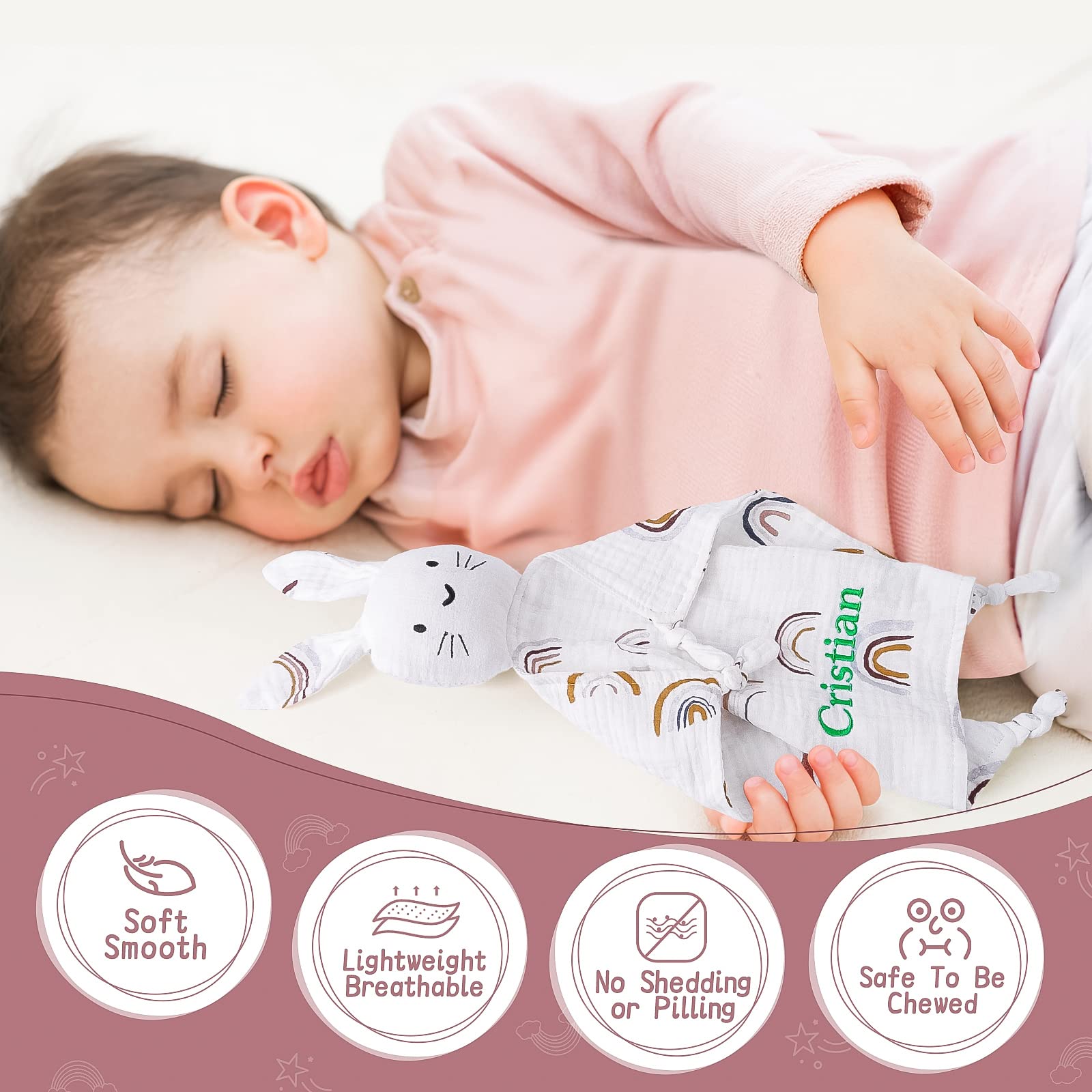 Couverture personnalisée de sécurité pour bébé en peluche castor avec amour/broderie - France