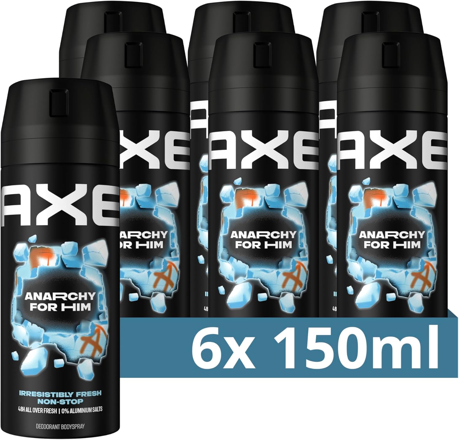 AXE Deodorant Bodyspray Anarchy for Him – 6 x 150ml