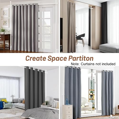 Miniatura 7 de Barra de cortina divisora de habitación, divisor de cortina sin perforaciones para separación de habitaciones, 48 a 72 pulgadas de ancho, 4-10 pies