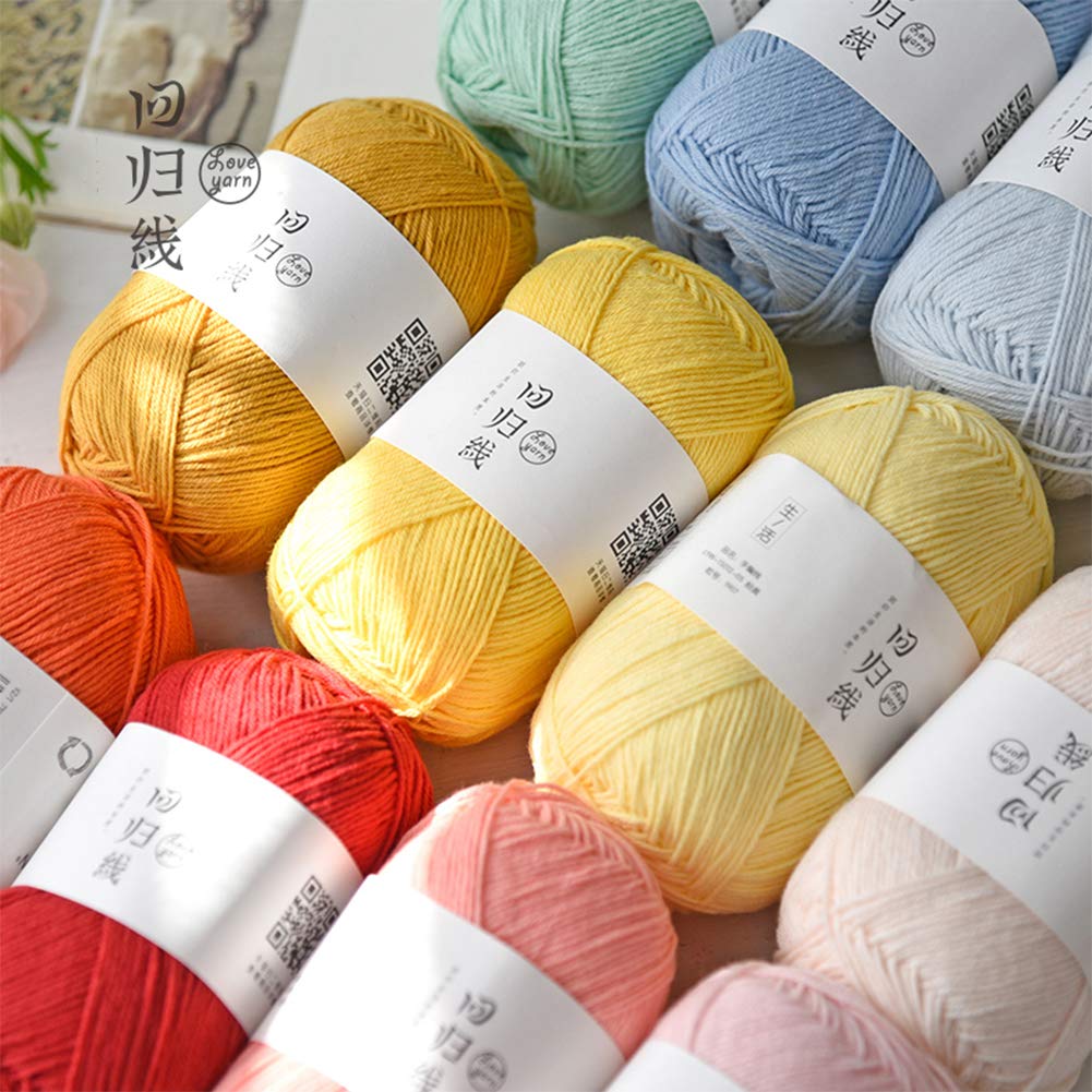 400G Qualitäts-Baumwolle Garn für Häkeln und Stricken, 20 Farben erhältlich, Babypullover Decken Coats Puppen,10