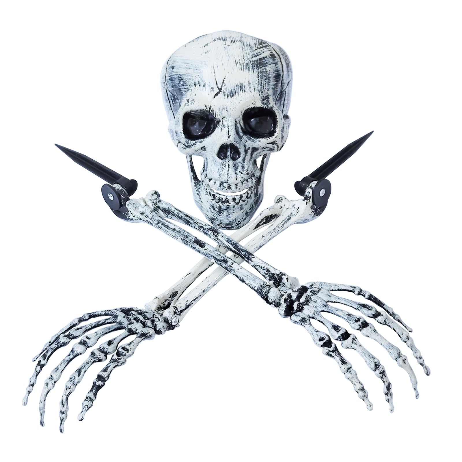 Young Wolf White Halloween Realistic Skeleton Stakes For Grass Lawn Stakes Garden Decor Skeleton Decoration (3 Pieces)