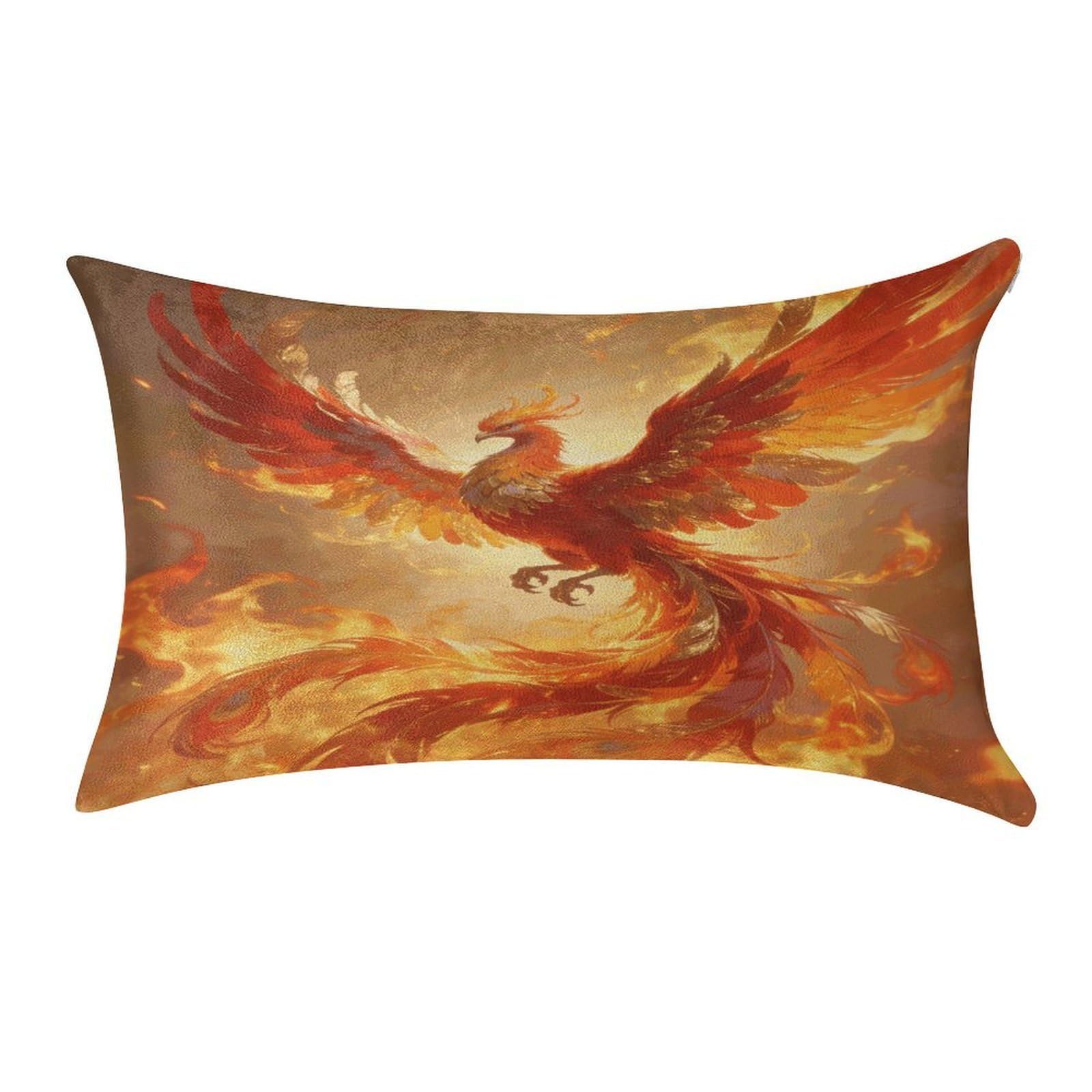 Fodpand Style Phoenix Pillowcase,Elegant Designed Home Decor,Velvet Pillowcase,Soft And Cozy,Pillow Case Cover With Hidden Zipper For Bedroom, Sofa, Couch