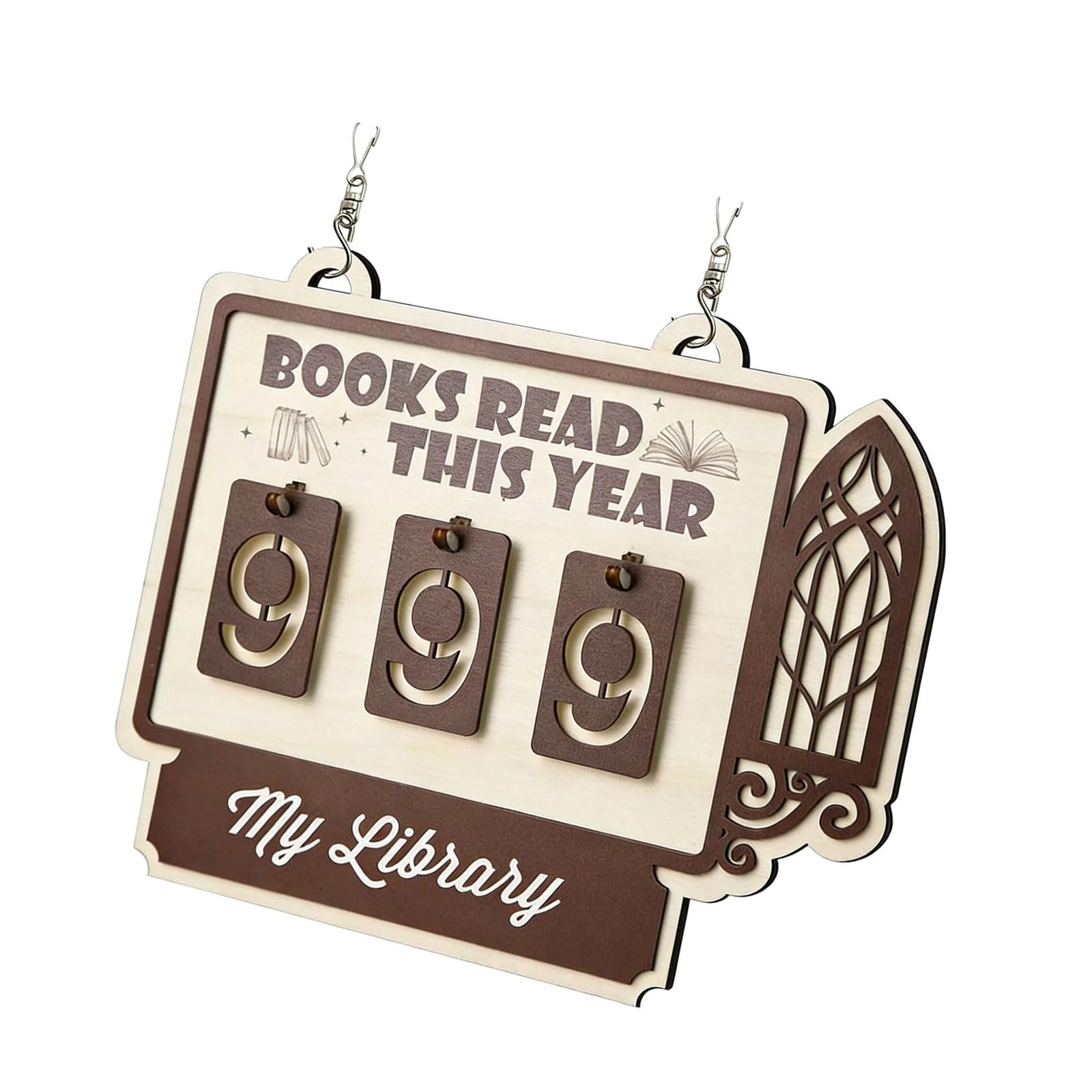 Books Read This Year Counter, Personality Book Trackers Sign, Book Lover Gift Bookshelf Decors Ornament for Library Decors Lover Gifts