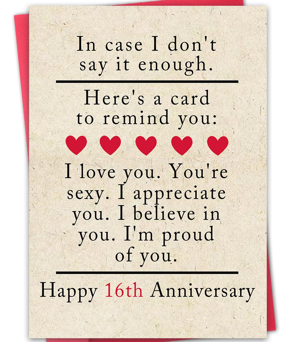 ATTLVV 16th Anniversary Card,16 year Wedding Anniversary Card Gifts,Wax Anniversary Cards Decoration