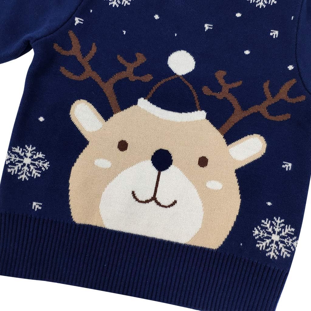 JiAmy Dziecięcy świąteczny sweter świąteczny sweter bluzy dla dziewczynek chłopców, J, 2 lat