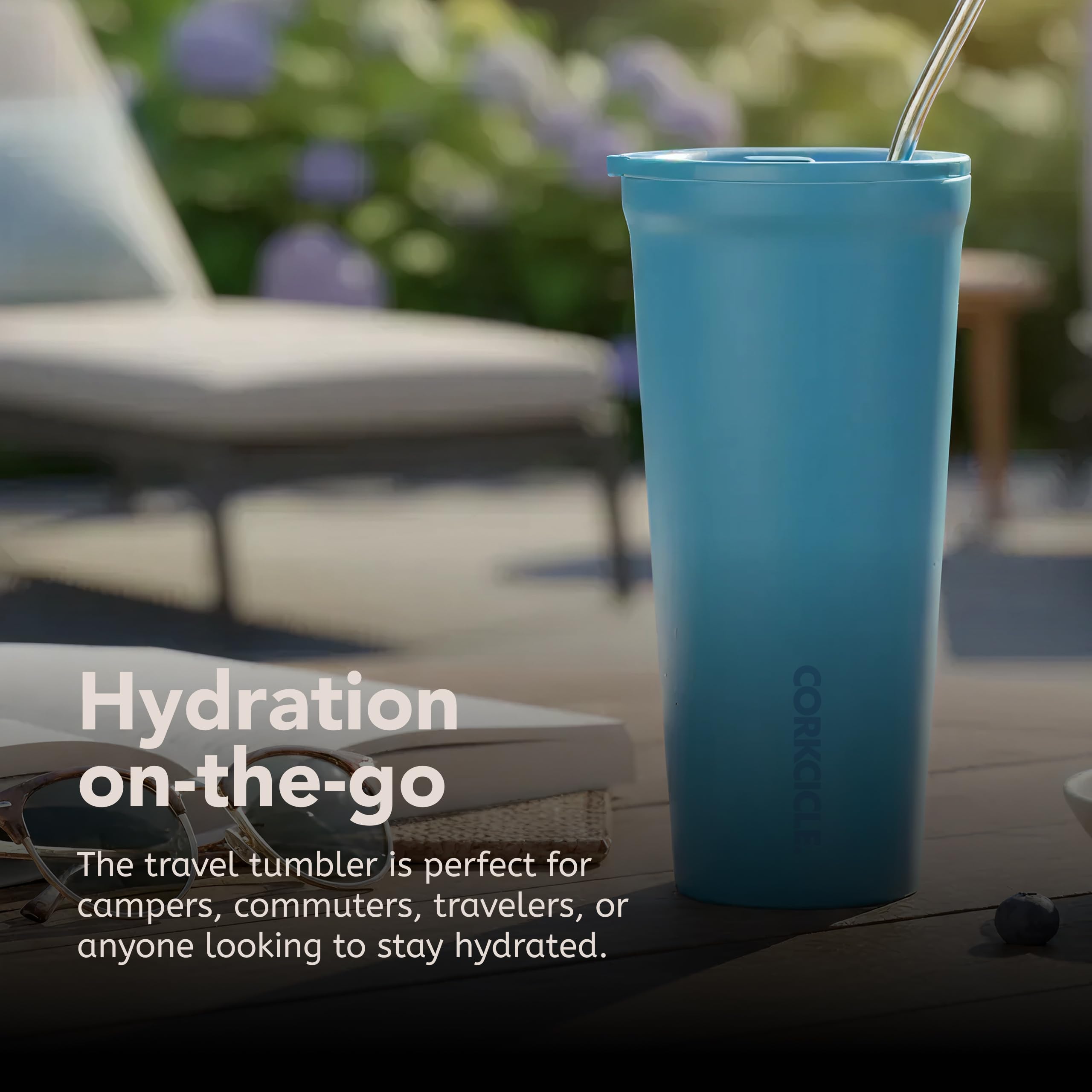 Corkcicle Tasse à café classique à triple isolation avec couvercle, North Shore, 710 ml, gobelet de voyage en acier inoxydable garde les boissons froides 9 heures et plus et chaudes 3 heures – Gobelet