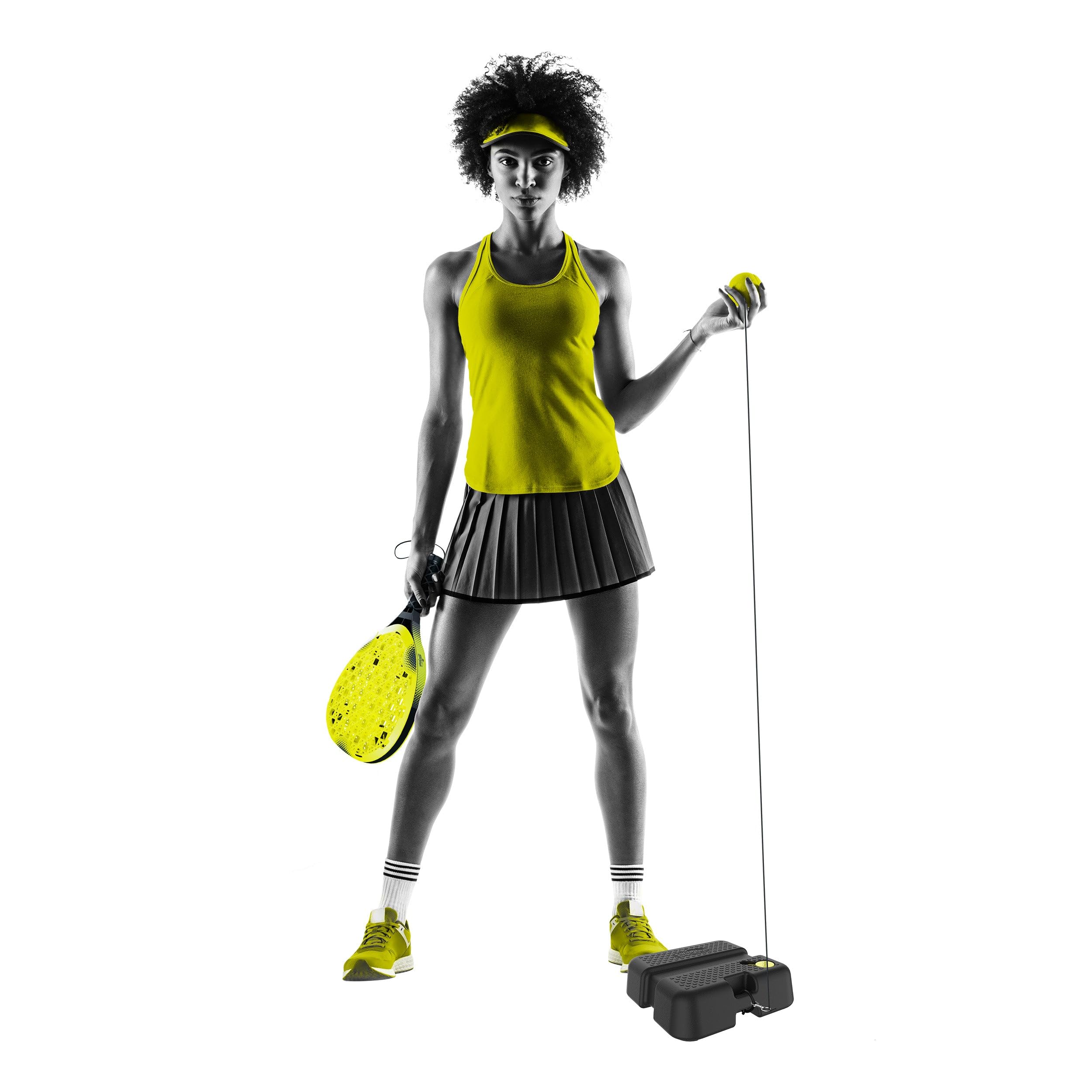 Swingball Pro Reflex Tennis Trainer – Raquette Power Padel + Balle Réelle sur Cordon – Entraîneur Autonome Toute Surface – pour Enfant et Adulte – Idéal Jardin ou Terrasse – Dès 6 Ans