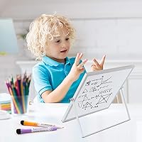 Vista 4 de AFAN Small Whiteboard Dry Erase Boards Double-Sided Magnetic Mini Whiteboard Office Magnetic Whiteboard7.87"x 5.9"Portable Learning Board Message