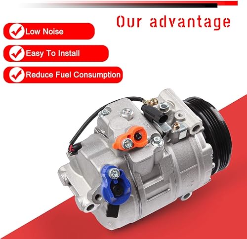 Miniatura 4 de CCIYU Compresor de aire acondicionado con embrague para BMW 545i  645Ci 4.4L 2004-2005 Compresor de aire acondicionado con 10363051, 1211250,