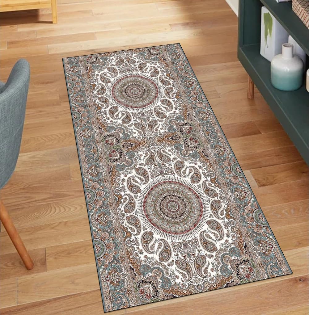 Alfombra larga para pasillo que no se mueve, color gris lavable 50 x 500 cm