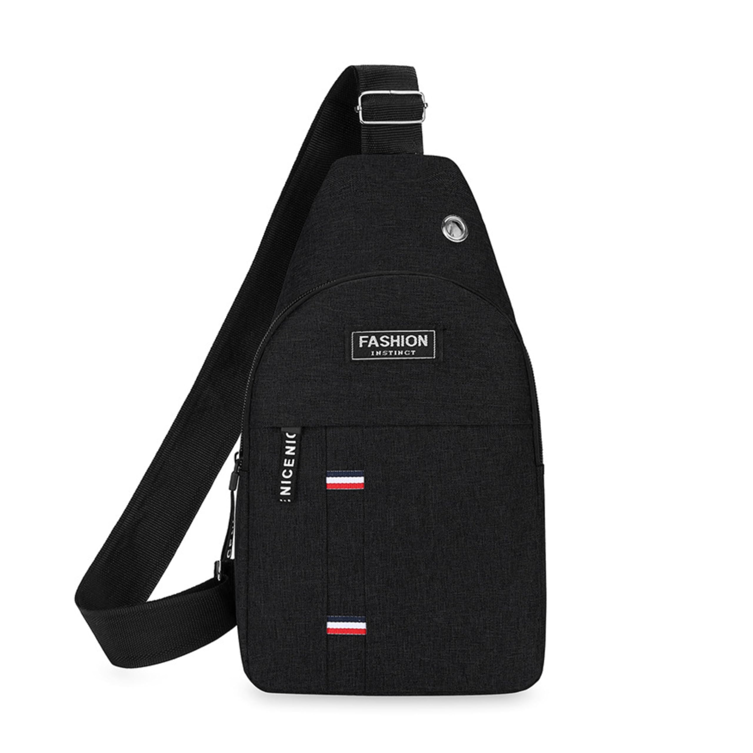 carry trip Small Chest & Sling Bag With Earphones Hole With 2-Compartment With Adjustable Strap (Size:- L-16CM, W-5CM, H-30CM)-picture-33
