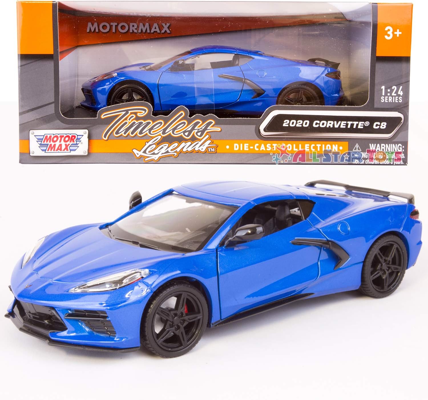 2020 Chevrolet Corvette C8 Stingray Blue Metallic "Timeless Legends" 1/24 Diecast Model Car by Motormax