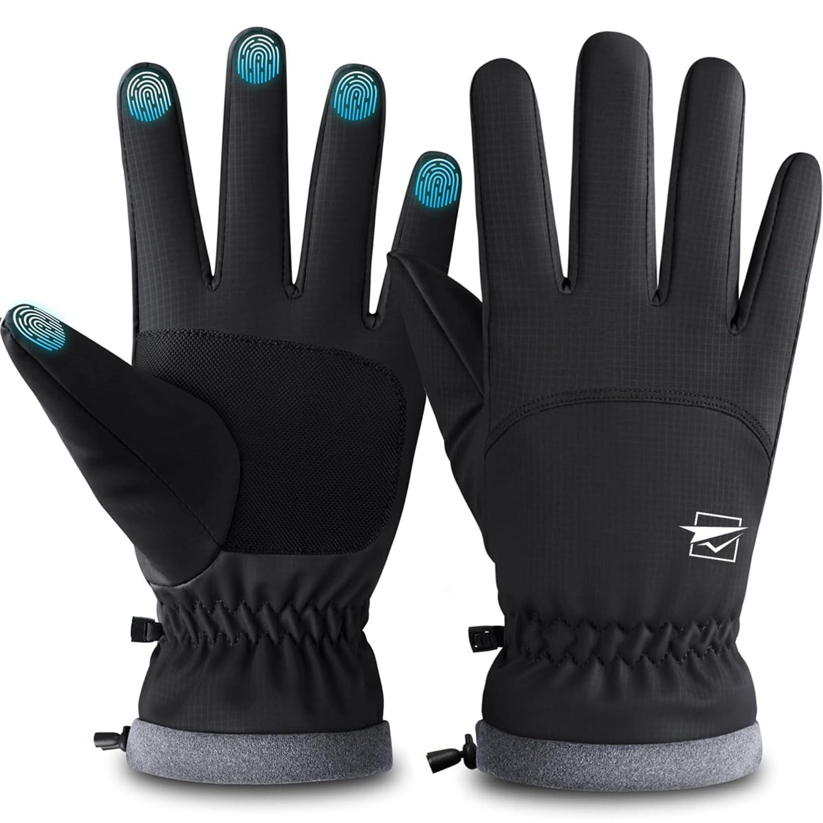 NX Winter winddicht outdoor sport mannen handschoenen touchscreen rijden motorfiets skiën waterdichte antislip warmte fleece dames handschoenen M grijs