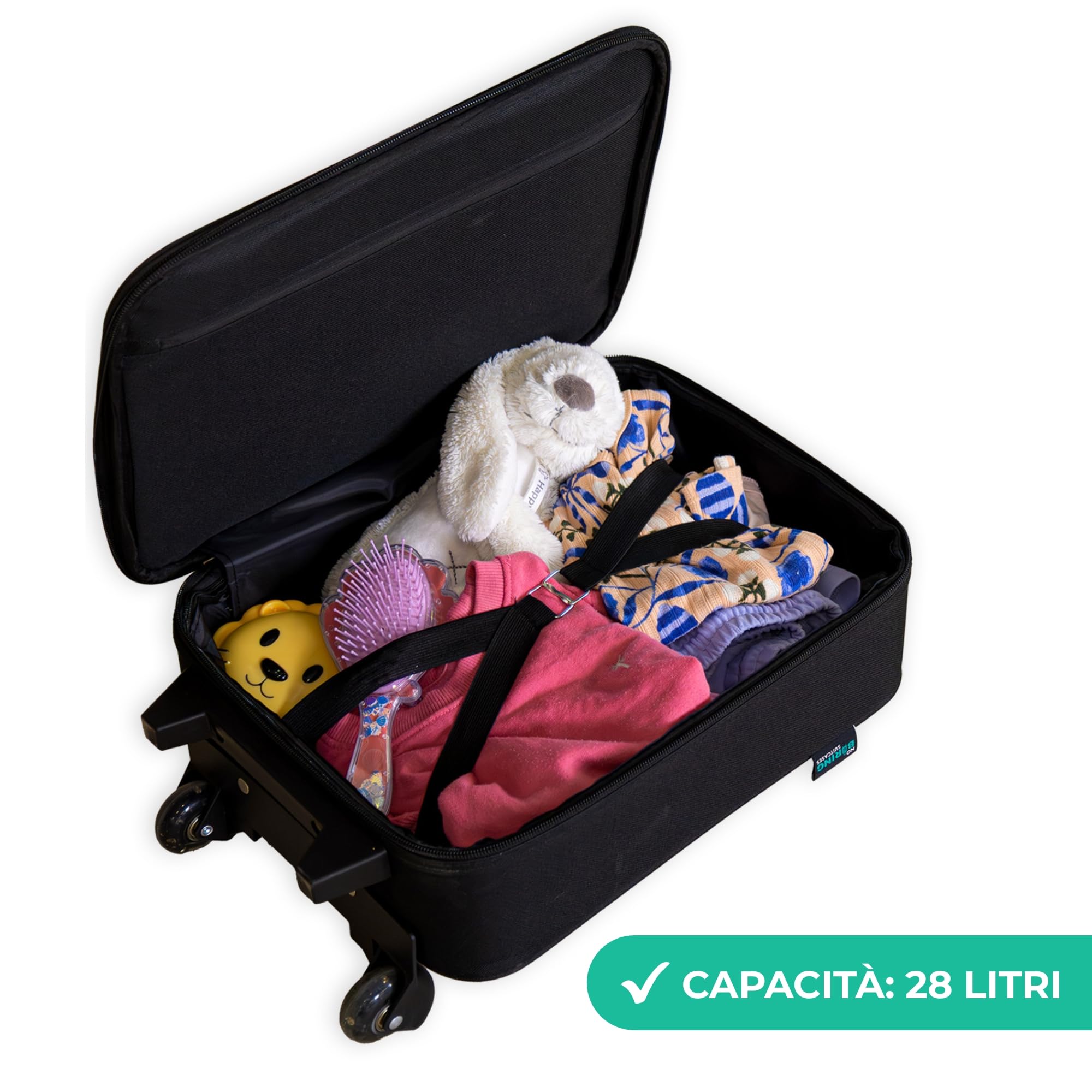 NoBoringSuitcases.com® Valigia Per Bambini Personalizzato Con Un Nome 48x31x19 cm Bagaglio Ultraleggero Trolley A Mano Rigidi LED Ruote Da Viaggio - Ragazze - Ballerina - Elfo - Fata