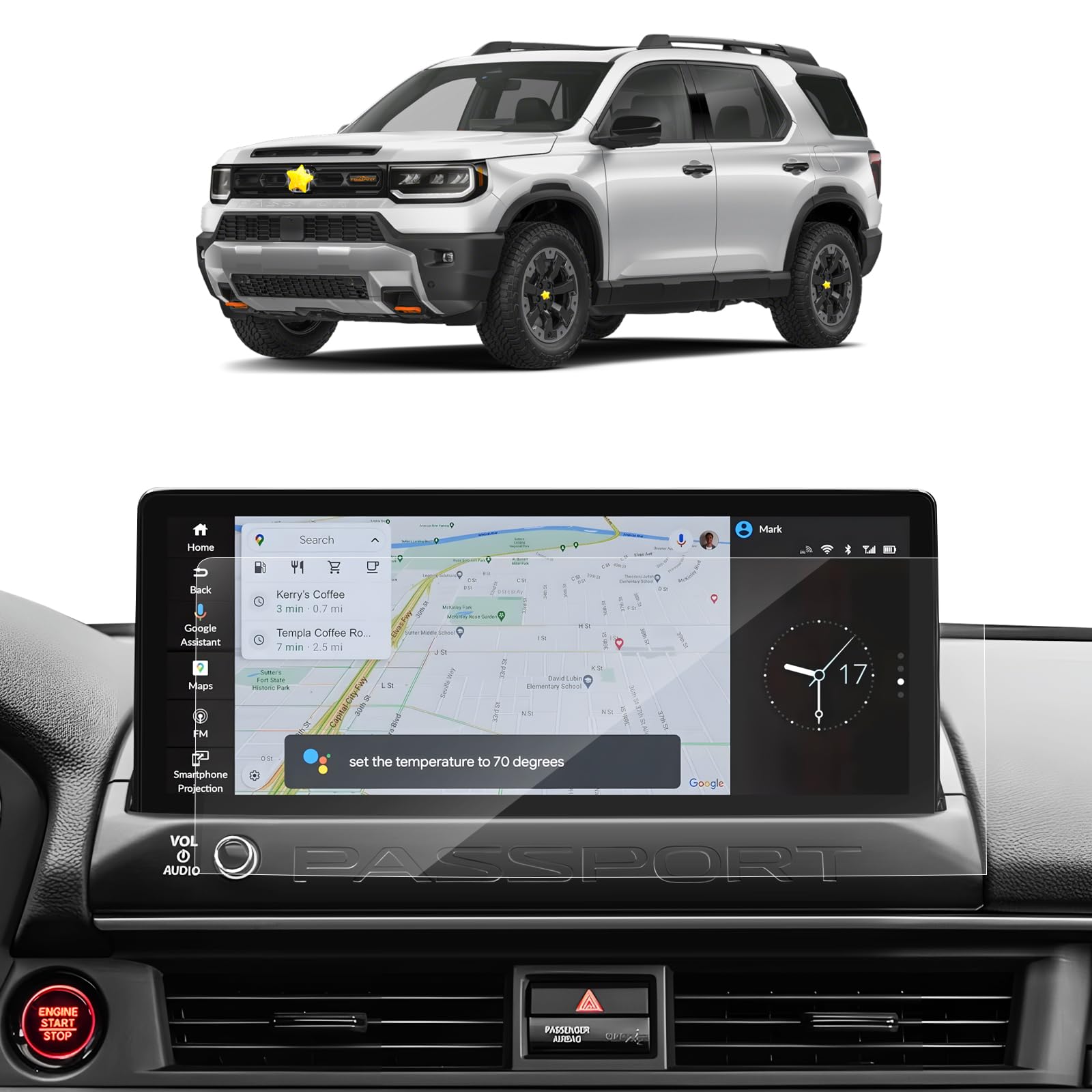 SKTU 2-Pack for 2026 Honda Passport Accessories Screen Protector 12.3 Inch for 2026+ Honda Passport (RTL/RTL Towing/RTL Blackout/TrailSport/TrailSport