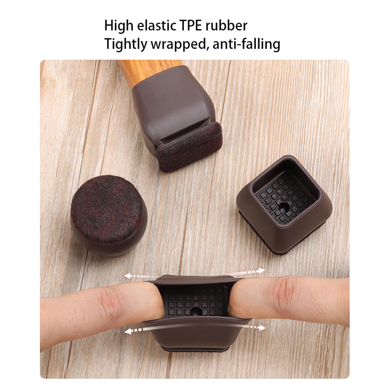 Protectores de patas de muebles, tapas de patas de silla, almohadillas de goma para sillas y patas de mesa, almohadillas inferiores de fieltro para suelos de madera dura, protegen tus muebles y suelos