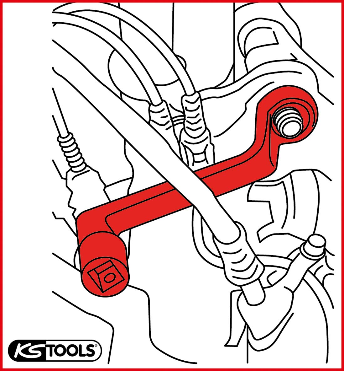 KS Tools 700.2375 Klucz do ustawiania kąta uchylenia kół 1/2", 21 mm
